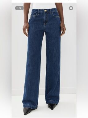 L'AGENCE Clayton High Rise Wide Leg Jeans Sz 28 in Conway Dark Wash Like New